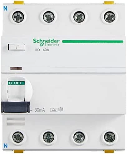 Schneider Electric Schneider Liekamosios srovės grandinės pertraukiklis 4P 40A 0,03A tipas A iID - A9Z21440