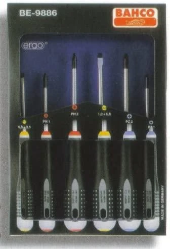 Bahco Atsuktuvų rinkinys ERGO™ 6 vnt - PH1/2; PZ1/2; SL3,5/5,5