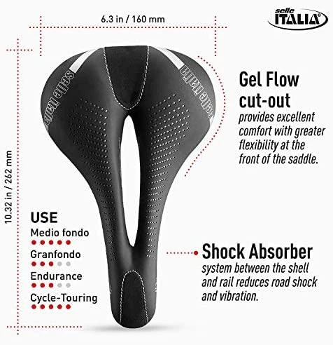Selle Italia balnas PARDUODA ITALIA LADY GEL FLOW L (id atitikimas - L2) Mangane Tube 7, fiber-tek, 310g juoda (NAUJA)