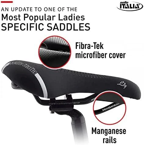 Selle Italia balnas PARDUODA ITALIA LADY GEL FLOW L (id atitikimas - L2) Mangane Tube 7, fiber-tek, 310g juoda (NAUJA)