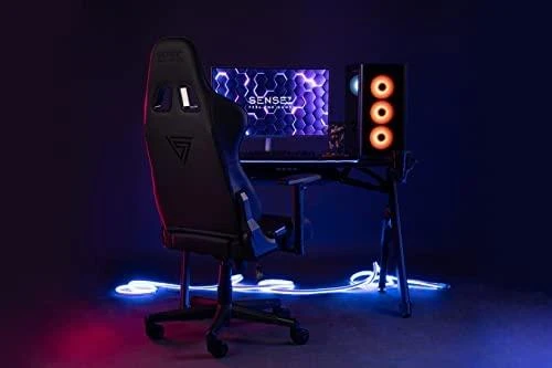 Žaidimų kėdė SENSE7 Spellcaster, Juoda (odinė)