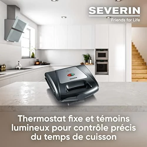 Sumuštinių keptuvas Severin Sandwitch gamintojas 2968 Stainless Steel/Juodas, 1000 W, Lėkščių skaičius 3, Sumuštinių skaičius 2