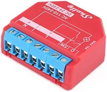 Shelly Plus 1PM WiFi valdomas relės jungiklis, 1 kanalas 16A, su galios matavimu (Bluetooth)