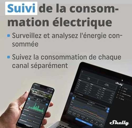 Shelly Plus 2PM 2x - 2 kanalų relė žaliuzių ir variklio valdymas su energijos matavimu Wifi Bluetooth