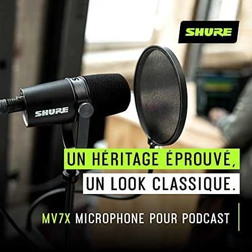 Shure MV7X Juodas studijinis mikrofonas