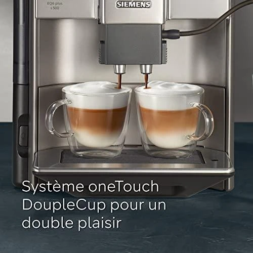 SIEMENS Kavos aparatas TE655203RW Slėgis 15 bar, Su pieno plakikliu, Automatinis, 1500 W, Juodas/ stainless steel