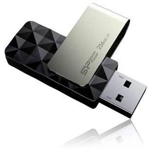 USB Atmintinė - Silicon Power Blaze B30 256 GB 3.2 Gen 1, Juoda, Sidabras