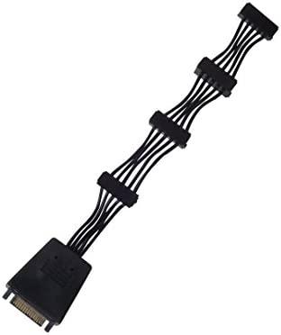 SilverStone SATA 15-pin - SATA 15-pin x4, 0.19m, Juodas (SSTCP06E4SATAIIAnschlusskabel)