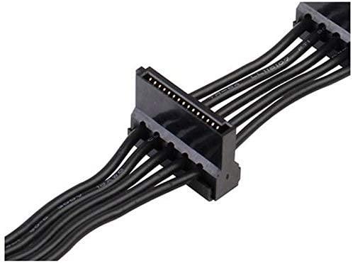 SilverStone SATA 15-pin - SATA 15-pin x4, 0.19m, Juodas (SSTCP06E4SATAIIAnschlusskabel)