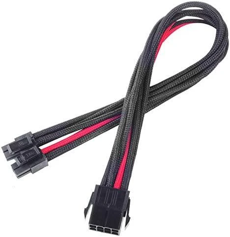 SilverStone ATX/EPS 8-pin - ATX/EPS 8-pin, 0.3m, Juodai-raudona (SST-PP07-EPS8BR)