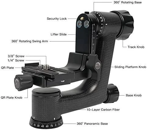 Sirui ph-10 stabilizatoriaus galvutė, anglies pluošto
