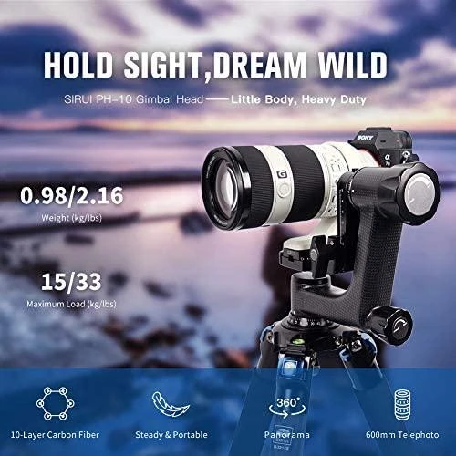 Sirui ph-10 stabilizatoriaus galvutė, anglies pluošto
