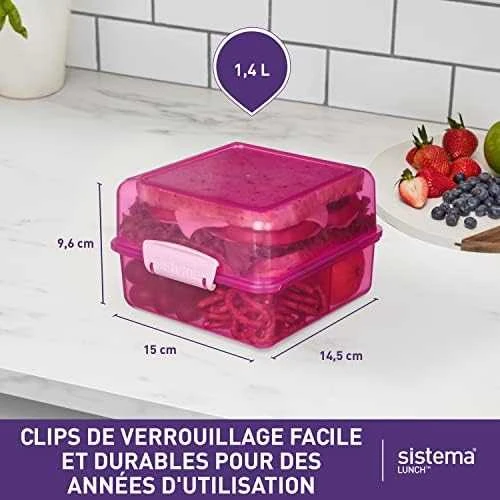Sistema SISTIMA Pietūs Cube Spalvotas konteineris 1.4L (31735)