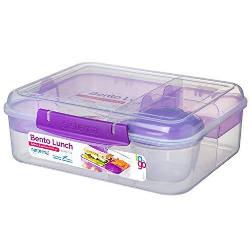 Sistema Bento To Go 1650ml: Dėžutė maistui su 5 skyreliais ir puodeliu