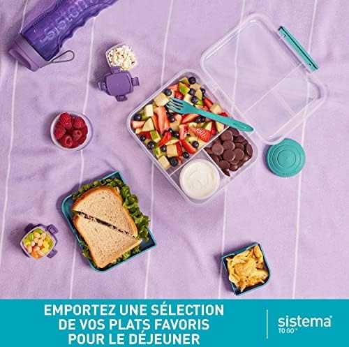 Sistema Bento To Go 1650ml: Dėžutė maistui su 5 skyreliais ir puodeliu