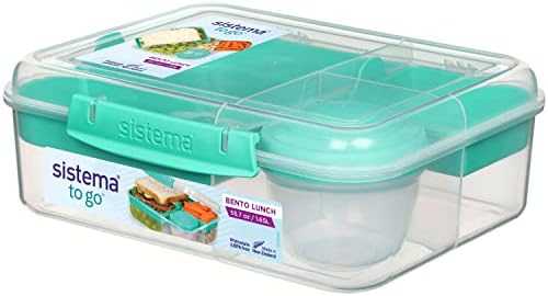Sistema Bento To Go 1650ml: Dėžutė maistui su 5 skyreliais ir puodeliu