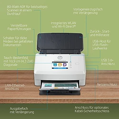 Hewlett Packard (HP) Skeneris HP Scanjet Enterprise Flow N7000 lapų tiekimo skaitytuvas