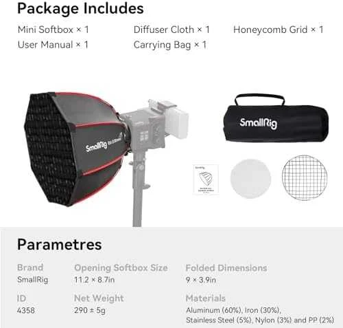 SMALLRIG 4358 MINI PARABOLIC SOFTBOX RA-D30 FOR RC 60 B