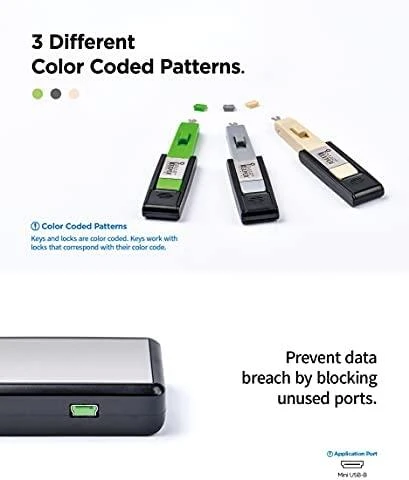 Klaviatūra Smart Keeper Smartkeeper Smartkeeper UL04P1GN bloker portów Blokada portu Žalias 10 vnt.