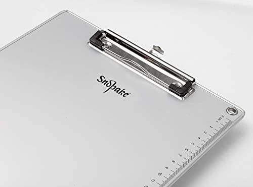 Sztuka Rodzinna Snopake 15788 - Portablocco metallico formato A4, con clip resistente e guide di misurazione, colore: Argento metallizzato