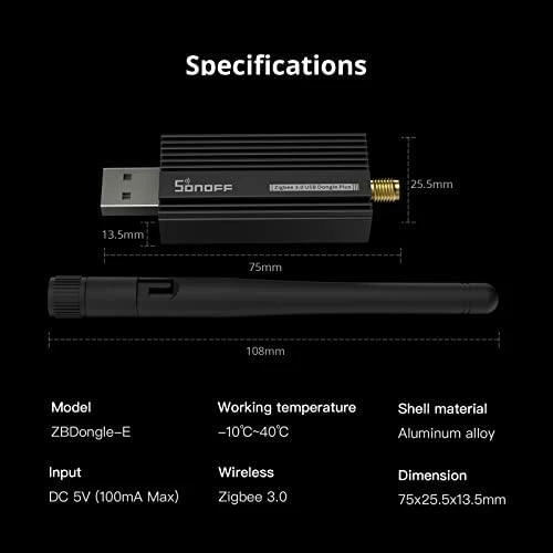 Universalus SONOFF Zigbee 3.0 USB Dongle-E Plus valdiklis
