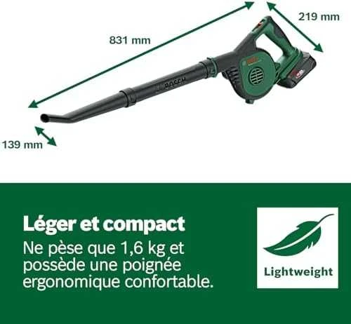 Lapų pūstuvas Bosch UniversalLeafBlower, 18V-130, (1x2,5Ah)