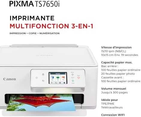 Spausdintuvas Canon | daugiafunkcis įrenginys | PIXMA TS7650i | Inkjet | Spalvotas | A4 | Wi-Fi | Baltas