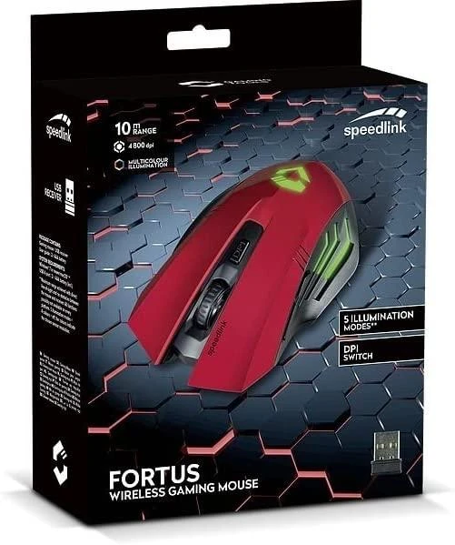 Pelė žaidimams - Speedlink Fortus SL-680100-BK-01 Rubino Raudona