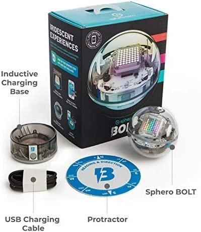 Sphero Smart žaislas Bolt Wi-Fi, Bluetooth, Sphero Bolt - išmanus žaislas išmokti koduoti žaidžiant., iOS ir Android, Baterijos garantija 6 mėn.