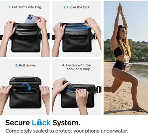 Spigen Aqua Shield A621 vandeniui atsparus dėklas hip bag + floating – juodas