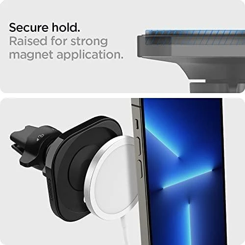 „Spigen MagFit“ automobilio laikiklis, skirtas „MagSafe“ įkrovikliui