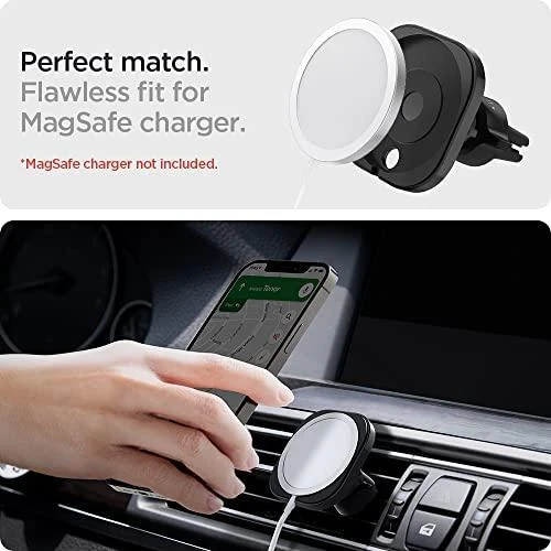 „Spigen MagFit“ automobilio laikiklis, skirtas „MagSafe“ įkrovikliui