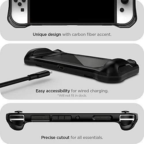 Spigen Rugged Armor, juodos spalvos – Nintendo Switch OLED