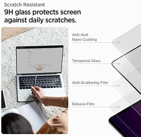 „Spigen Glas.tR Slim“ 1 pakuotė – „MacBook Pro 14“ M4 2024/M3 2023/M2 2023/M1 2021