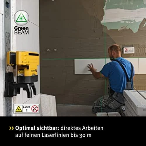 Kryžminis lazerinis nivelyras LAX 50 G, žalias, Stabila