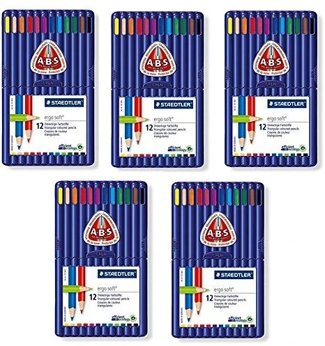 Spalvoti pieštukai tribriauniai STAEDTLER ERGO SOFT, 12 spalvų