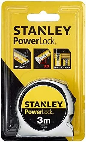 STANLEY RULETĖ 3mx19mm MICRO POWERLOCK KORTELĖ