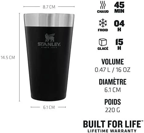 Stanley Thermal Beer Mug Adventure matinis juodas 0,47 l
