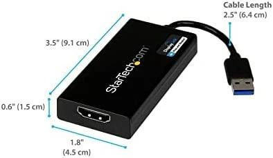 StarTech USB į HDMI adapteris su išmatavimais