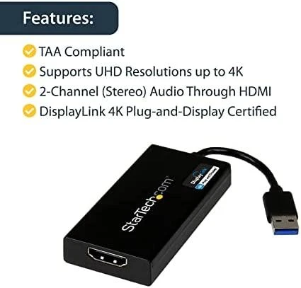 StarTech USB-A - 0.1 m Juodas (USB32HD4K)