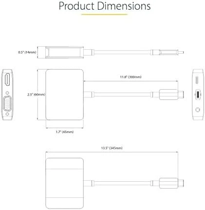 Adapteris AV StarTech (122-USBC-HDMI-4K-VGA)