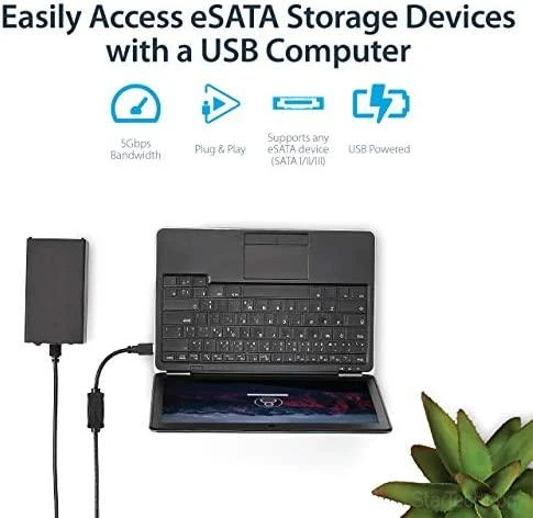 Kabelis USB StarTech USB-A - eSATA 1 m Juodas (USB3S2ESATA3)