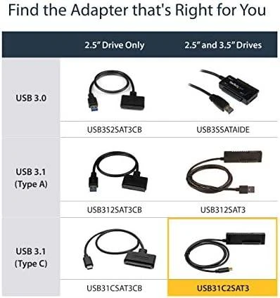Kieszeń StarTech USB-C 3.2 Gen 2 - 2.5''/3.5'' SATA (USB31C2SAT3)