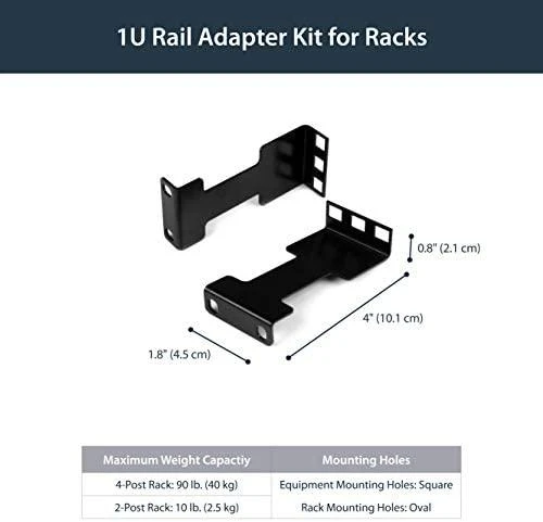 Startech 1U gylio adapterio rinkinys su išmatavimais