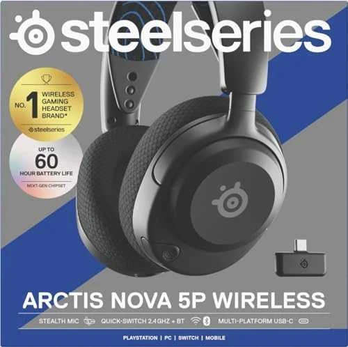 Belaidės žaidimų ausinės SteelSeries Arctis Nova 5P, Juodos spalvos
