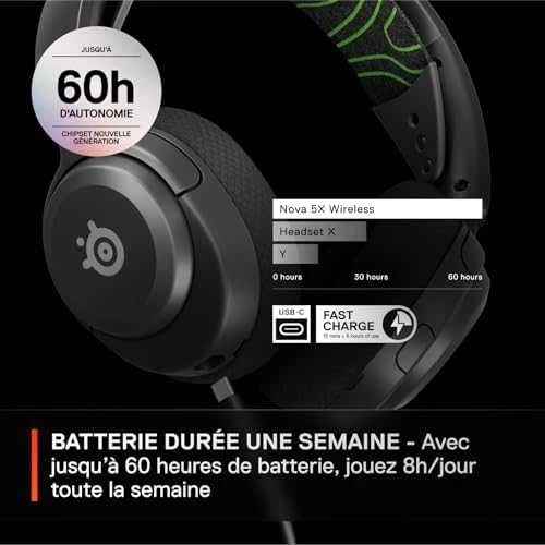 SteelSeries | Ausinės Žaidimams | Arctis Nova 5X | Bluetooth | Over-Ear | Mikrofonas | Belaidės | Juodas
