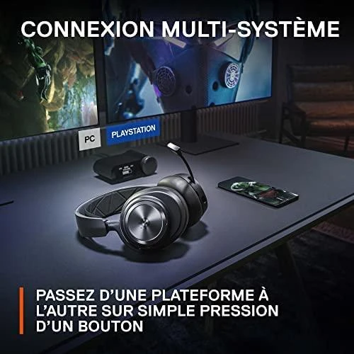 Belaidės ausinės žaidimams SteelSeries Arctis Nova Pro, Skirta PC ir PlayStation, Juodos spalvos