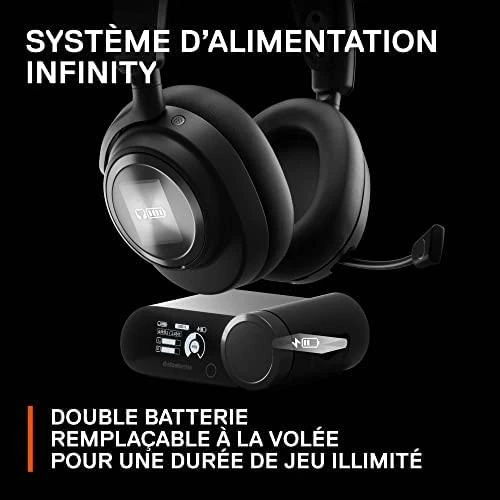 Belaidės ausinės žaidimams SteelSeries Arctis Nova Pro, Skirta PC ir PlayStation, Juodos spalvos