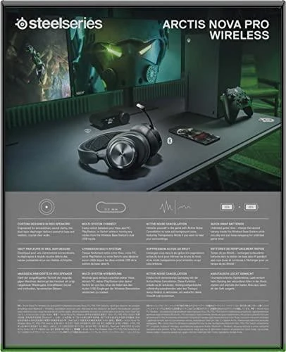 Belaidės ausinės žaidimams SteelSeries Arctis Nova Pro Wireless X, Juodos spalvos