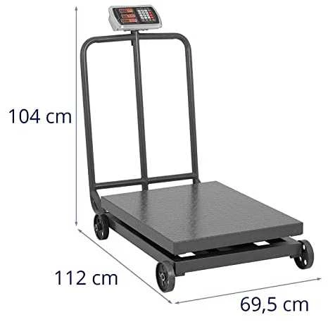 Steinberg Systems Pramoninės platforminės svarstyklės ant ratų 600 kg / 100 g LCD